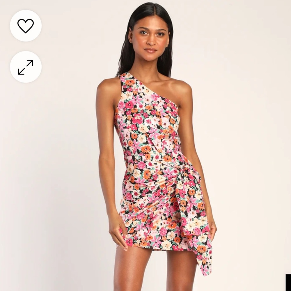 Lulus One Shoulder Floral Dress